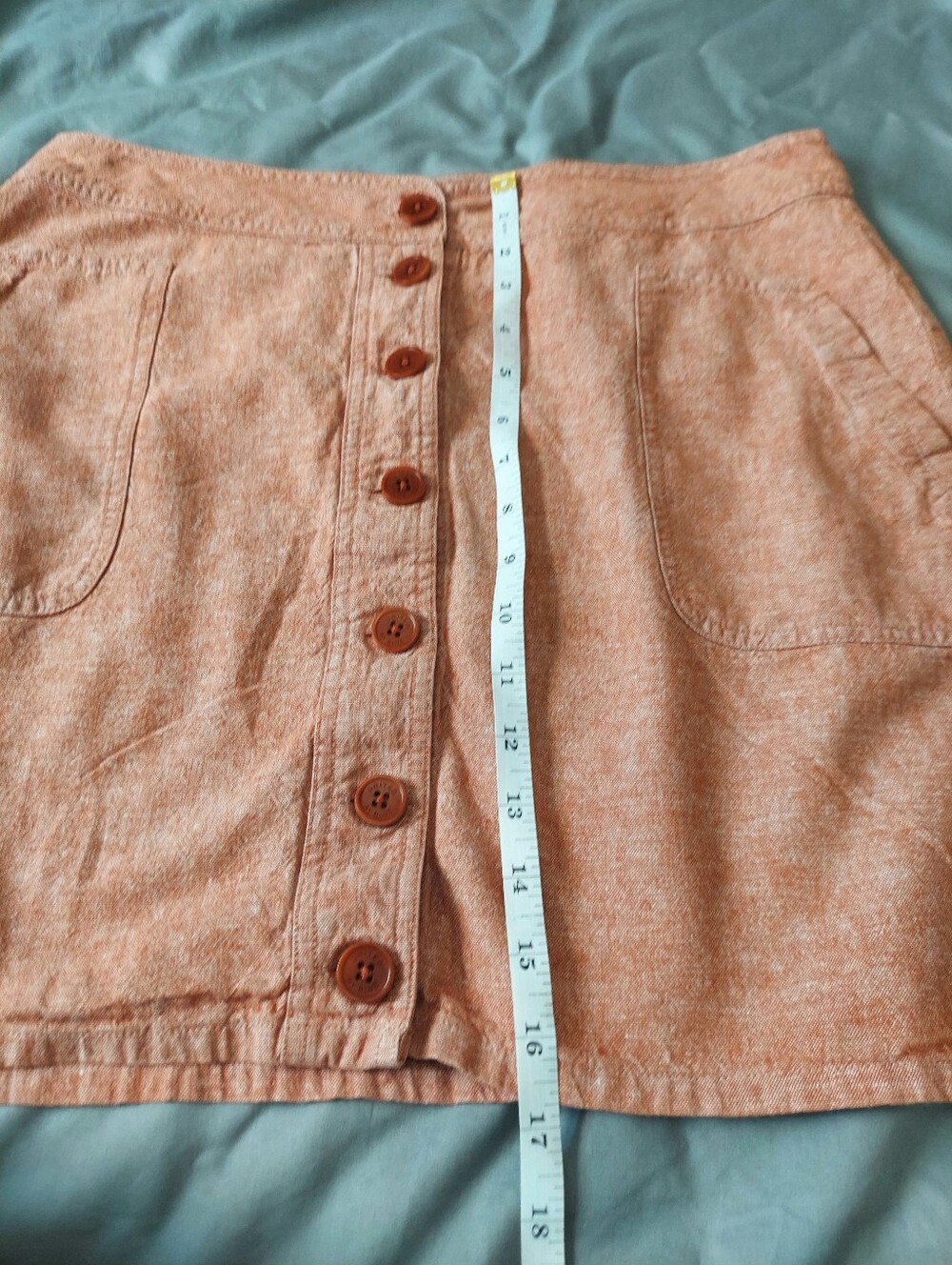 United By Blue Hemp Cotton Blend Mini Orange Skirt Medium Sustainable Granola - Picture 7 of 9